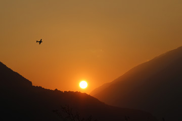 Sonnenuntergang über dem Vintschgau