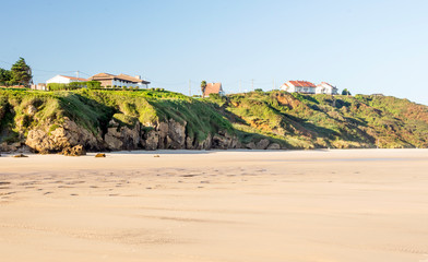 Coastline in Asturias in the north of Spain. You can see the ocean in a sunny day.