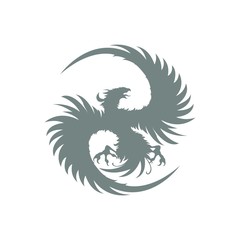 Phoenix or eagle bird logo vector 