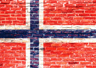 Flaga Norwegii- graffiti