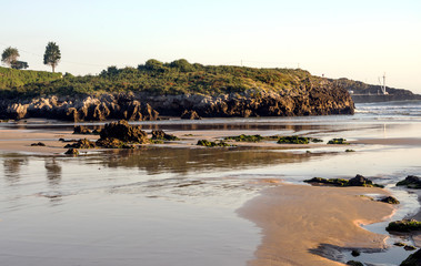 Coastline in Asturias in the north of Spain. You can see the ocean in a sunny day.