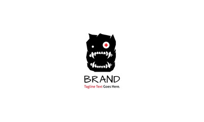 Monster Teeth Abstract Black vector logo design