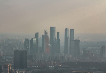 Moscow city buildings view 