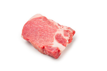 Raw pork isolated on white background.