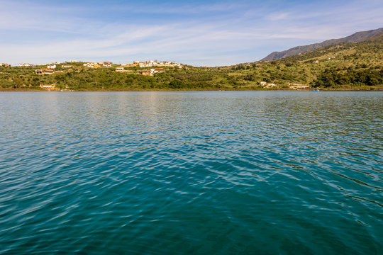 Kournas lake with beautiful fresh emerald water. Crete island, Greece.