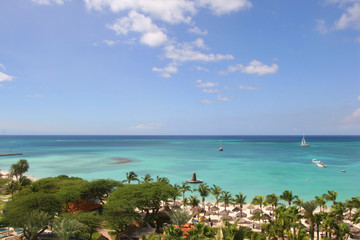 Paradise beach view In the Caribbean, Aruba
