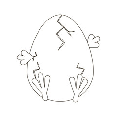 Easter chicken egg outline