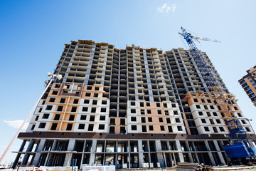 Fototapeta premium New multi-storey building under construction
