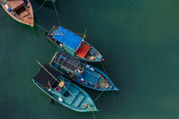 Fototapeta na wymiar Aerial view of a boat