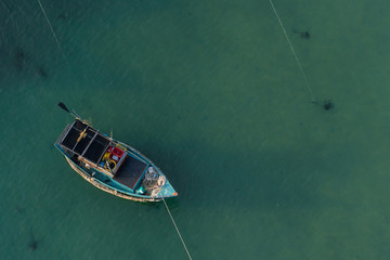 Aerial view of a boat