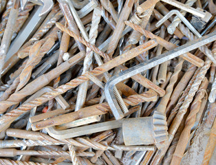 pile of nails hardware and repairing materials