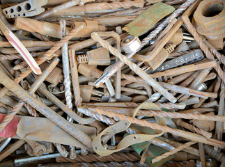 pile of nails hardware and repairing materials