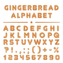 Christmas cartoon gingerbread cookies font alphabet collection.