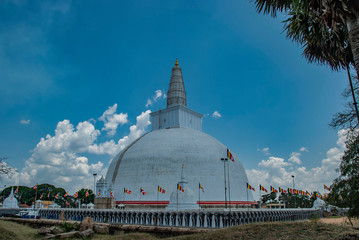 White stupa in Annuradhapura in Sri Lanka