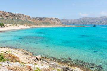 view of the beach in the Bay Islands of Gramvousa