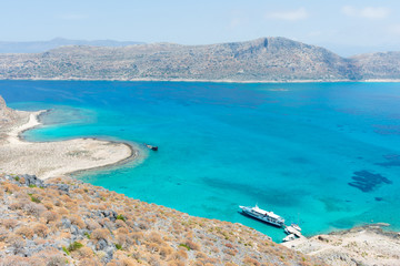 view of the beach in the Bay Islands of Gramvousa