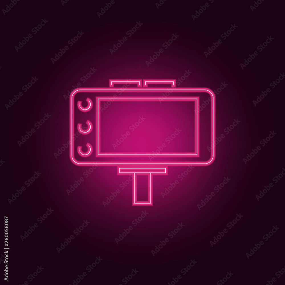 Poster camera screen icon. elements of photo in neon style icons. simple icon for websites, web design, mob