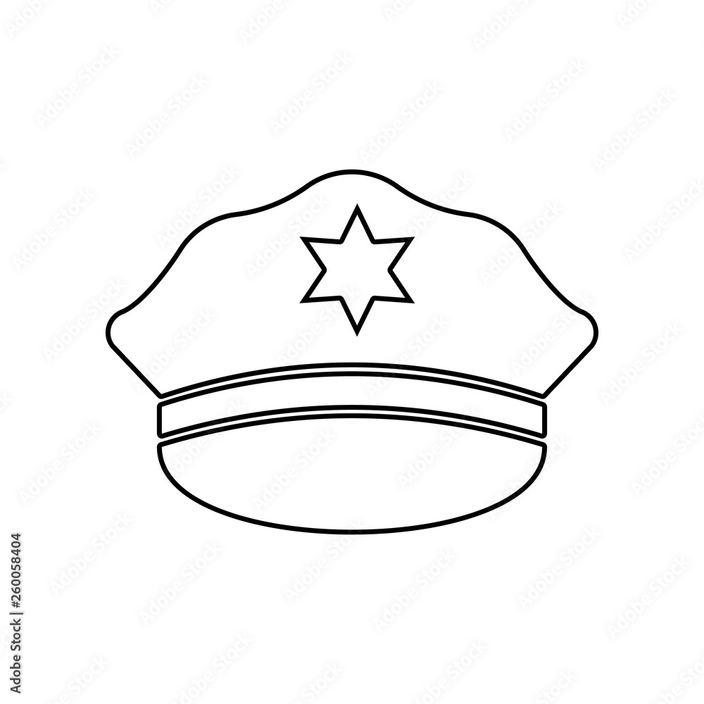 Poster police cap icon. element of police for mobile concept and web apps icon. outline, thin line icon for