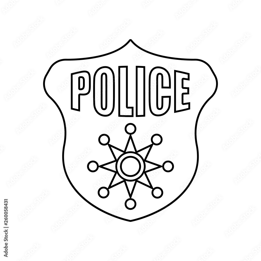 Aufkleber police badge icon. element of police for mobile concept and web apps icon. outline, thin line icon f