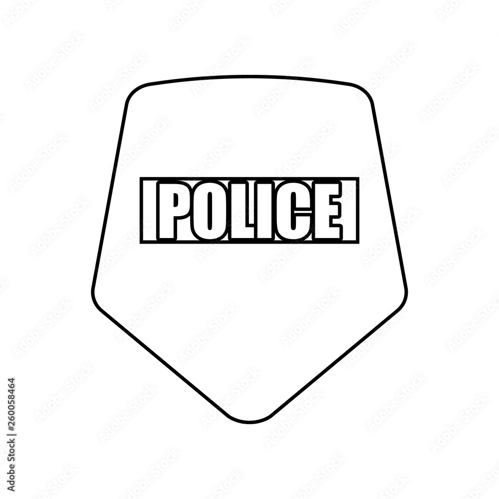 Poster police shield icon. element of police for mobile concept and web apps icon. outline, thin line icon 