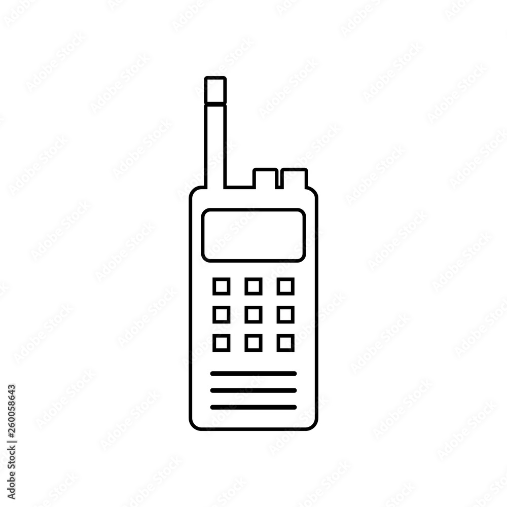 Poster portable radio icon. element of police for mobile concept and web apps icon. outline, thin line icon