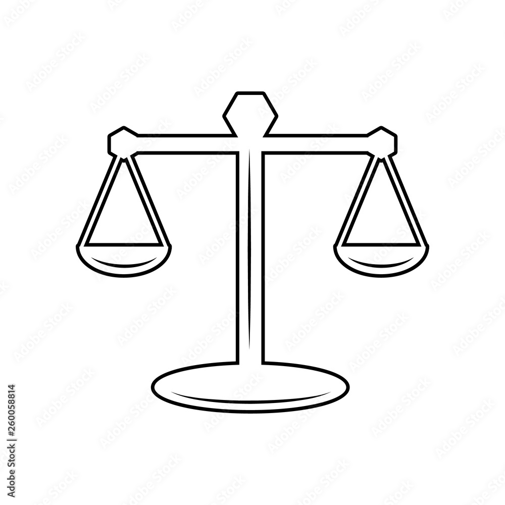 Poster scales of law icon. element of police for mobile concept and web apps icon. outline, thin line icon 