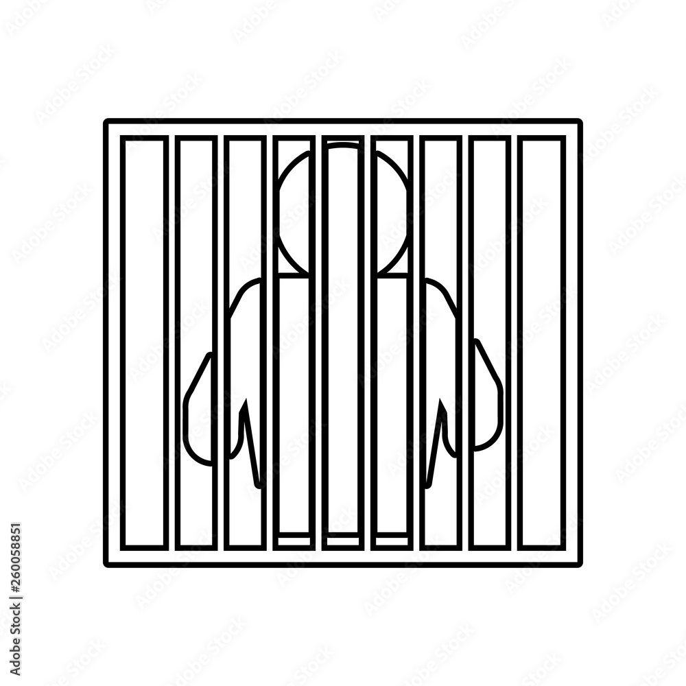 Poster caged icon. element of police for mobile concept and web apps icon. outline, thin line icon for webs
