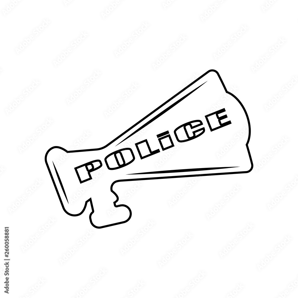 Poster police megaphone icon. element of police for mobile concept and web apps icon. outline, thin line ic