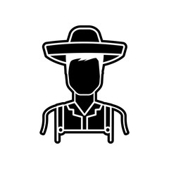 farmer icon. Element of Proffecions for mobile concept and web apps icon. Glyph, flat icon for website design and development, app development