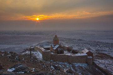 Sunrise over Khor Virap Monastery, Armenia