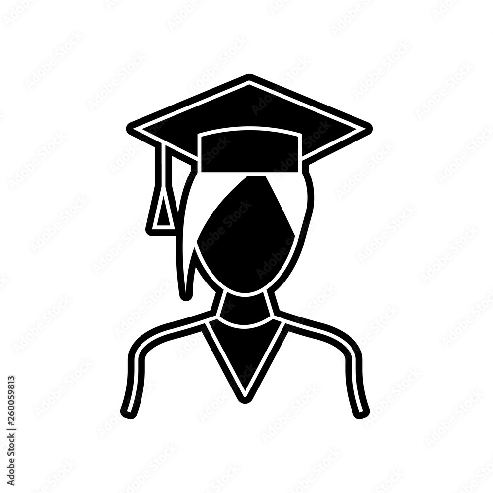 Poster female student icon. element of proffecions for mobile concept and web apps icon. glyph, flat icon f