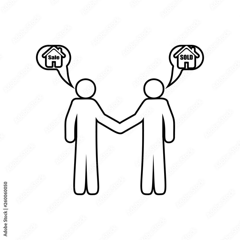 Poster a handshake from the sale of a house icon. element of zoo for mobile concept and web apps icon. outl