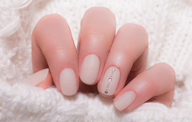 beige beautiful manicure