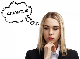 Business, technology, internet and networking concept. A young entrepreneur is thinking about the...