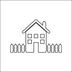 house with a fence icon. Element of zoo for mobile concept and web apps icon. Outline, thin line icon for website design and development, app development