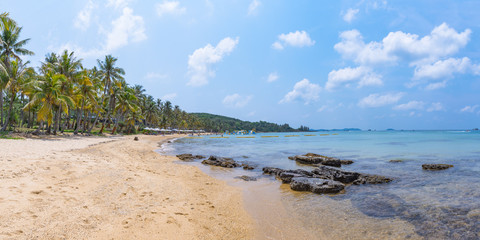 View of the sea and the beach of a tropical island