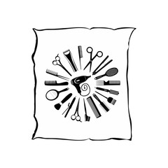 Hairdressing equipment icon. Vector illustration