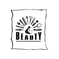 Hairdressing equipment icon. Vector illustration