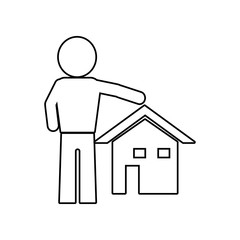 man and house icon. Element of zoo for mobile concept and web apps icon. Outline, thin line icon for website design and development, app development