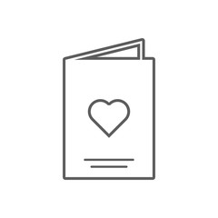 card with heart icon. Element of Romance for mobile concept and web apps icon. Outline, thin line icon for website design and development, app development
