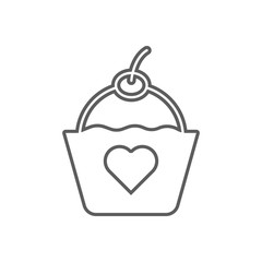 basket with heart icon. Element of Romance for mobile concept and web apps icon. Outline, thin line icon for website design and development, app development