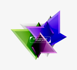 Triangular low poly background design, multicolored triangles. Vector