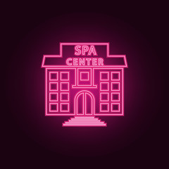 building of the spa center icon. Elements of SPA in neon style icons. Simple icon for websites, web design, mobile app, info graphics