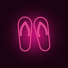 slippers icon. Elements of SPA in neon style icons. Simple icon for websites, web design, mobile app, info graphics