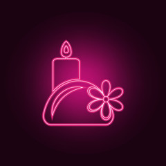 aroma candles icon. Elements of SPA in neon style icons. Simple icon for websites, web design, mobile app, info graphics