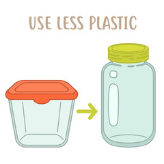 Use less plactic - plastic box vs glass jar