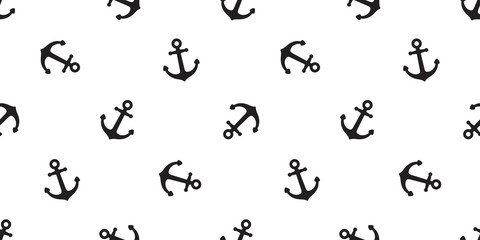 Anchor seamless pattern vector boat pirate helm maritime Nautical ocean sea repeat wallpaper tile background scarf isolated white