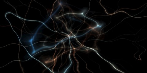 3D illustration of light grid structure. An abstract backdrop resembling an electricity storm or plasma substance. Beautiful futuristic background with pattern reminiscent of a lightning.