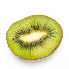 Fototapeta na wymiar Kiwi fruit slices on white background.