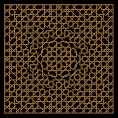 Laser cutting template. Oriental geometric pattern.